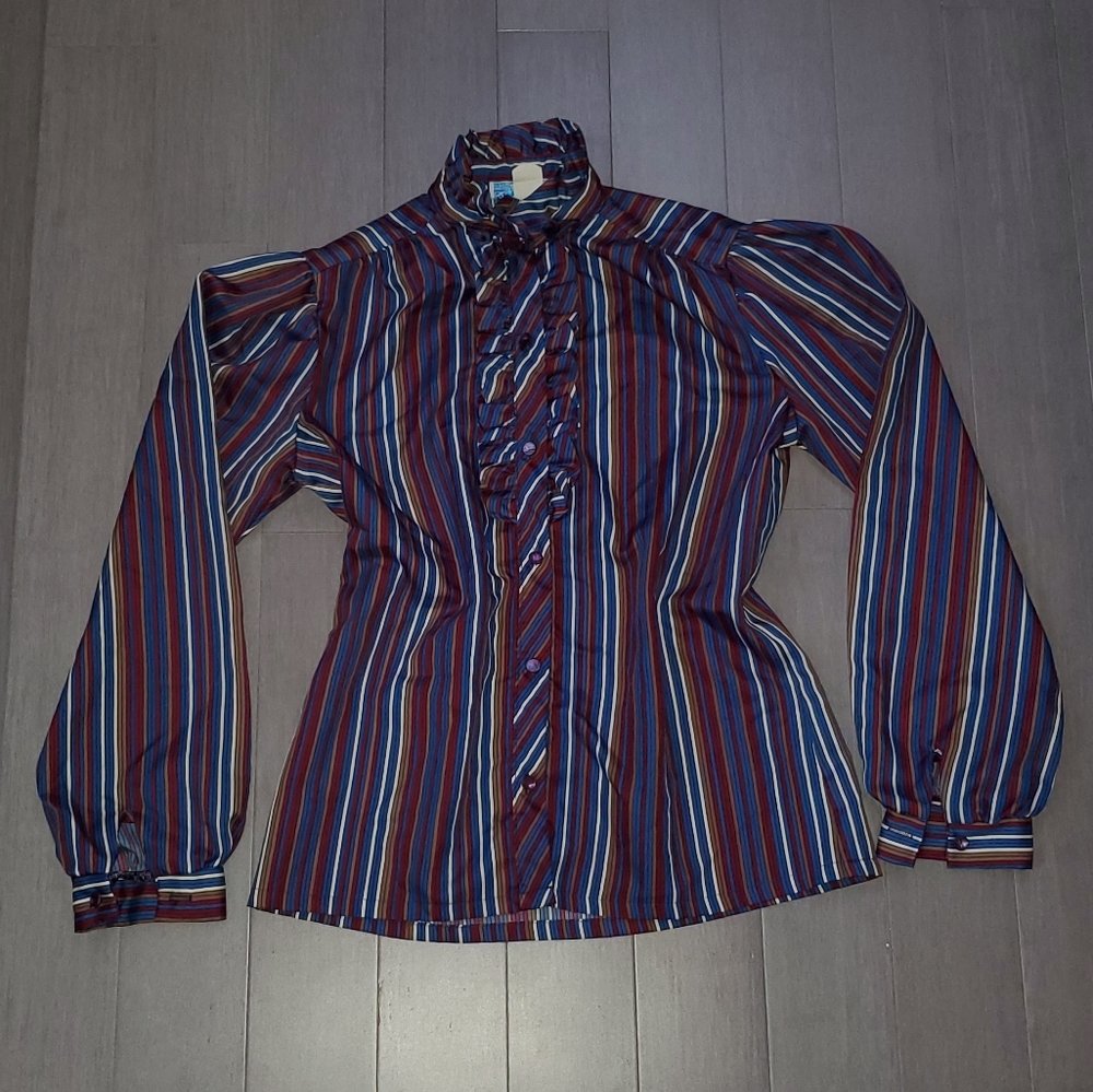 Vintage 70s secretary ruffle shirt